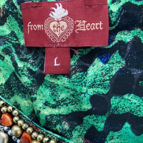 From the Heart Beaded Colorful Mini Dress Tunic Sz L #26F - Picture 7 of 9